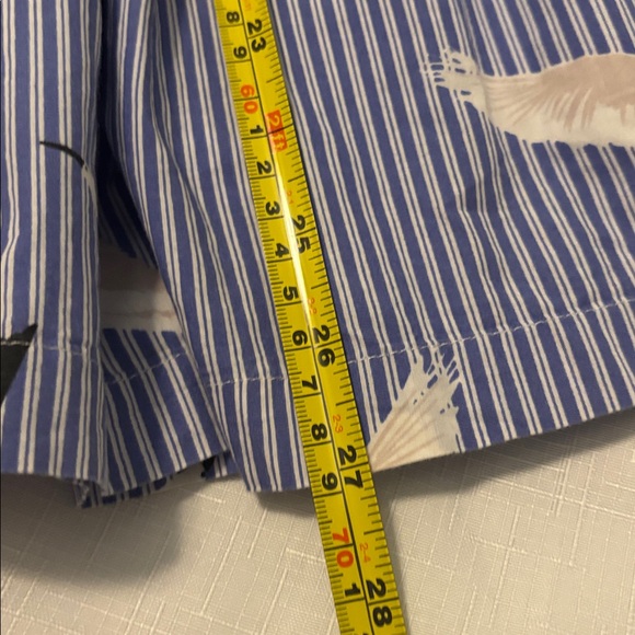 Who What Wear blue & white striped pleated midnskirt SZ 16 A-line w/crane bird - Picture 6 of 11